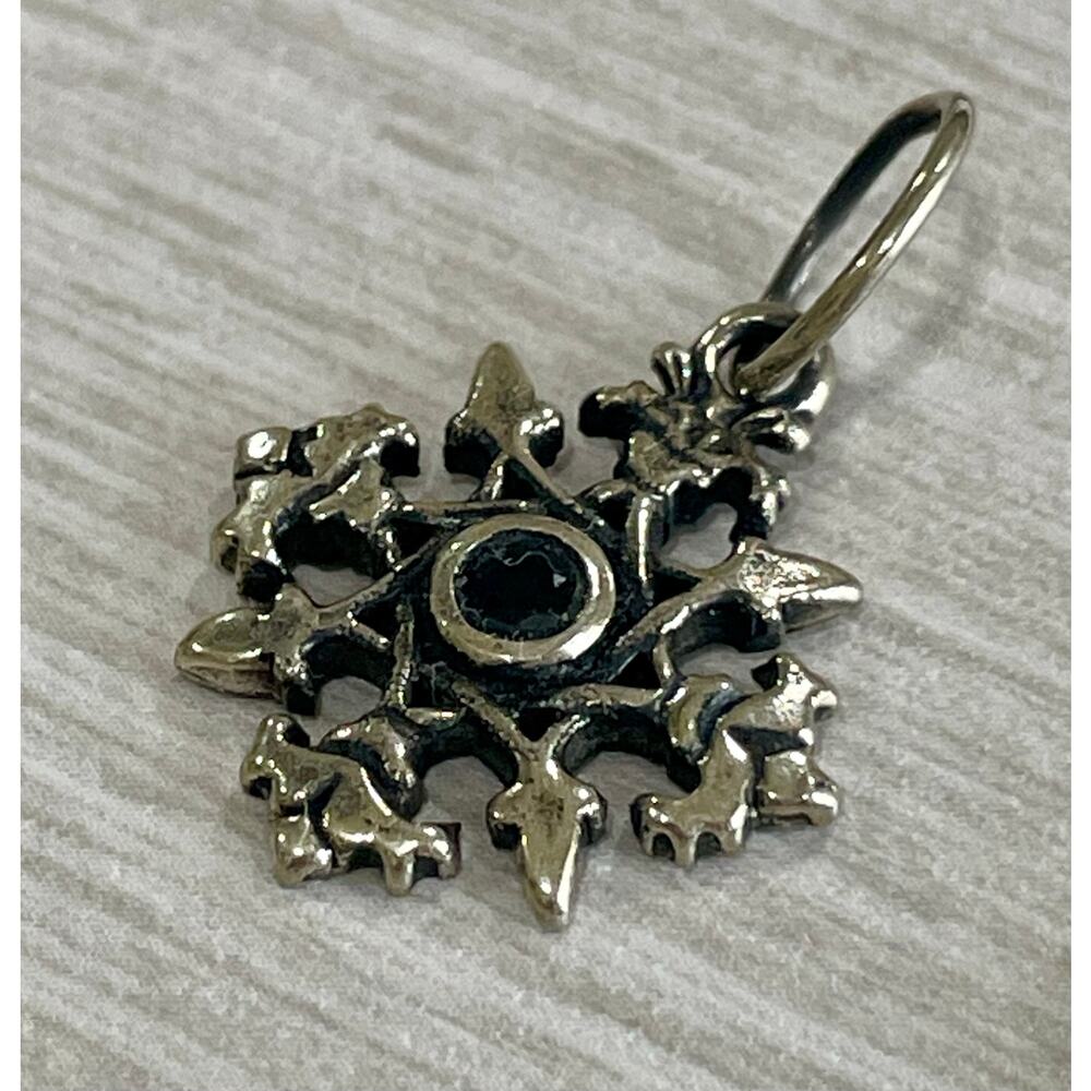 Love Heals Sapphire SEPTEMBER Birthstone Snowflake White Bronze Charm LH102